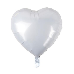 Balon foliowy Serce Białe 46 cm